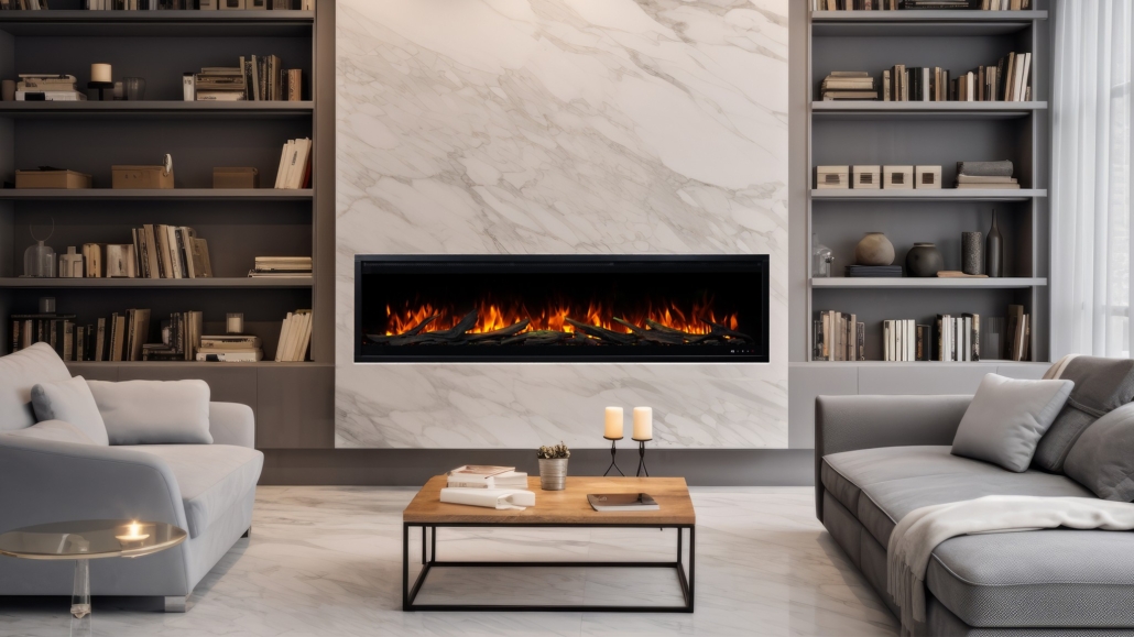 kominek elektryczny z funkcją grzania Royal 3D